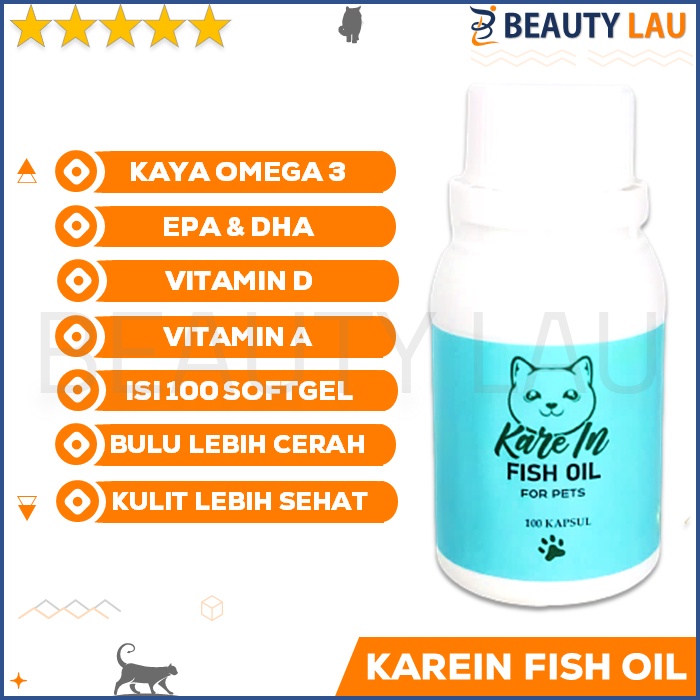 MINYAK IKAN KAREIN KUCING OMEGA 3 FISH OIL COD LIVER VIT VITAMIN BULU ANJING PERAWATAN OBAT MURAH