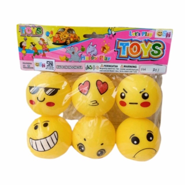 mainan mandi anak vinil Mandi Karet - vinil karet bunyi 6pcs - vinil emoji SH301