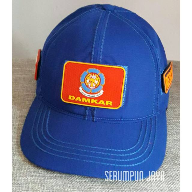 TOPI DAMKAR - TOPI DAMKAR 3PATCH RESCUE VELCRO BIRU