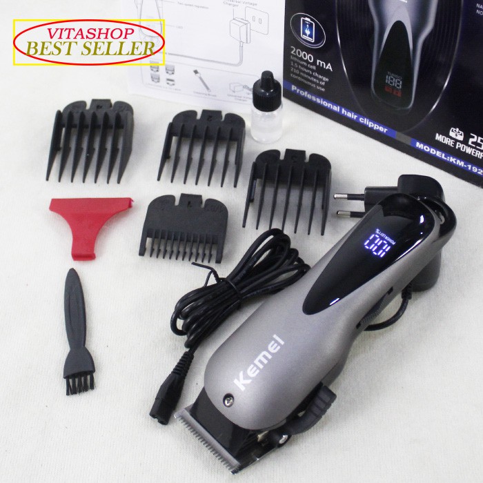 Alat cukur Rambut Kemei KM-1929 Hair Clipper LCD Display Hair Trimmer