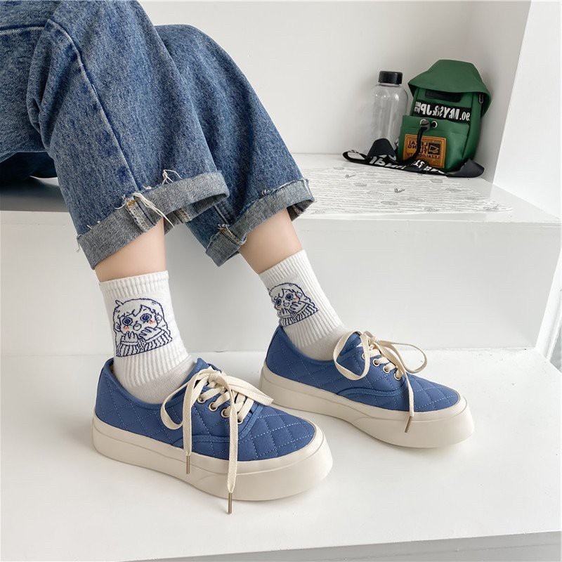 AVANCEID 1958 Sepatu Sneakers Boots Wanita Canvas Kerja Sekolah Hitam Import