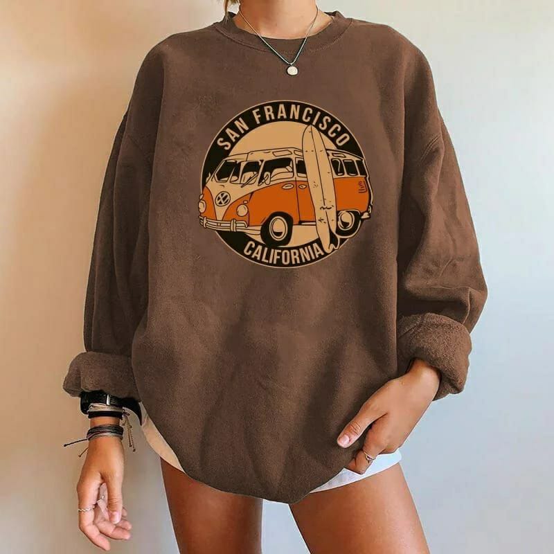 VW San Francisco Oversize Sweater Oblong Sweater Wanita Jumper