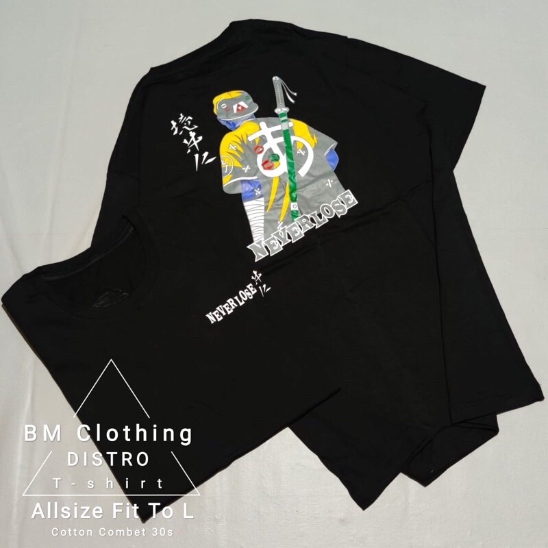 BAJU KAOS T SHIRT ATASAN DISTRO PRIA WANITA COWOK CEWEK TULISAN SAMURAI SAMURAY X JEPANG JAPAN CINA