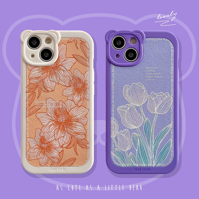 Case Pelindung Lensa Tahan Banting Desain Tulip Untuk Iphone 7 8 Plus Xr X Xs Xsmax 11 12 13 Pro Max