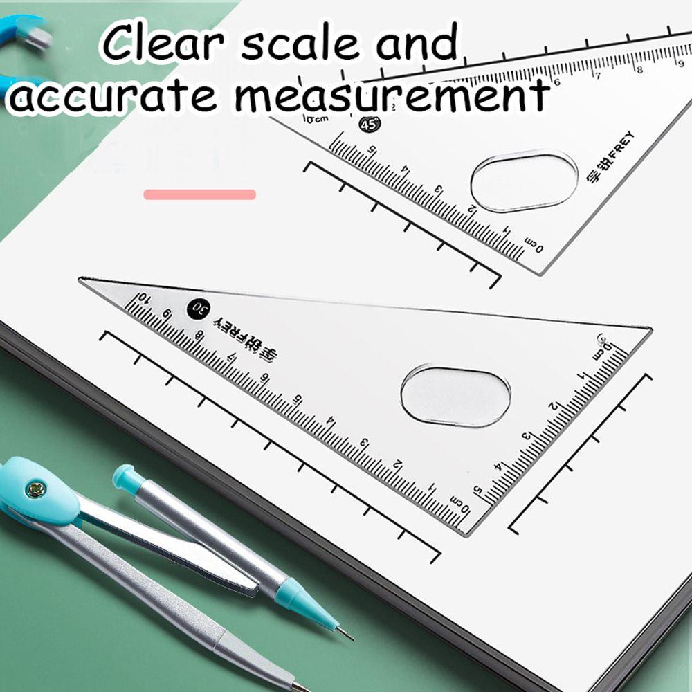 Top 7PCS/Set Penggaris Compasses Set Pengukur Penggaris Set Math Belajar Perlengkapan Sekolah Alat Tulis Eraser