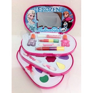  Mainan  anak  perempuan cewek make  up  frozen 3 susun 