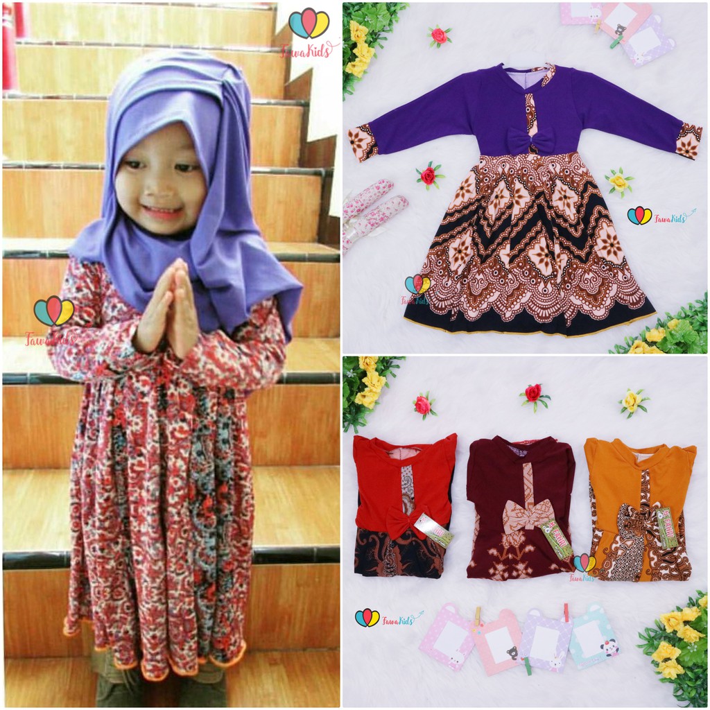 Gamis Pita Uk 3-4 Tahun / Gamis Anak Baju Murah Dress Muslim Ngaji Lengan Panjang Perempuan Cewek