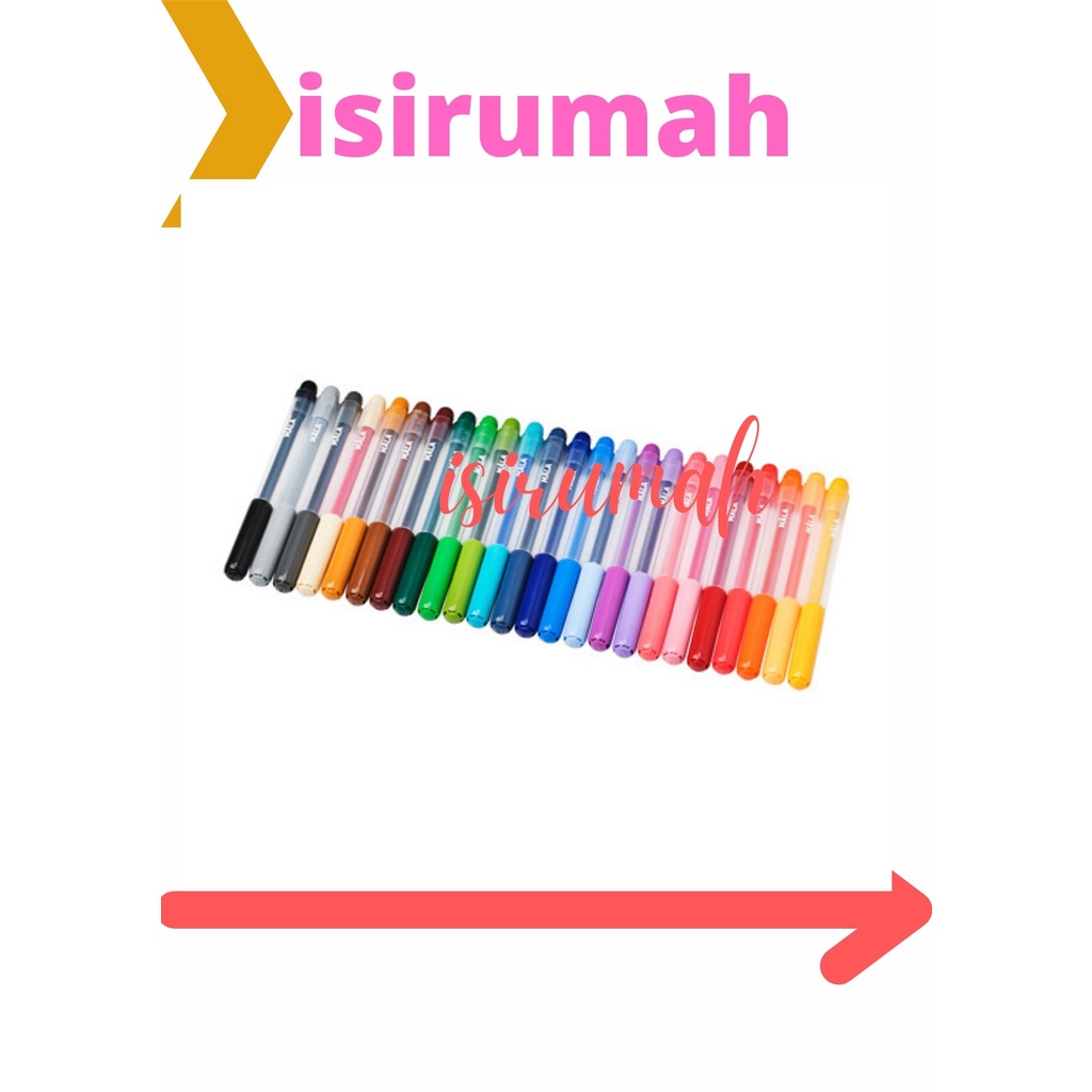 

IKMALA Pena tinta berwarna warna campuran isi 24 pcs