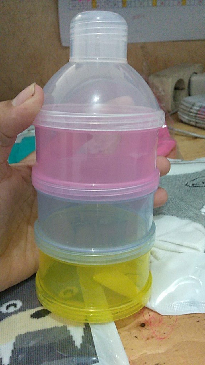 Stackup Container 3 Tingkat Warna Transparan/tempat Susu/kotak Susu
