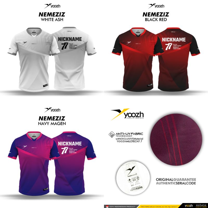 JERSEY YOOZH NEMEZIZ FULL PRINTING CUSTOM SUBLIM