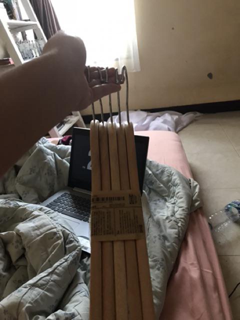 Original Ikea Hopa Gantungan Pakaian Set Isi 5, Kayu Eucalyptus Solid