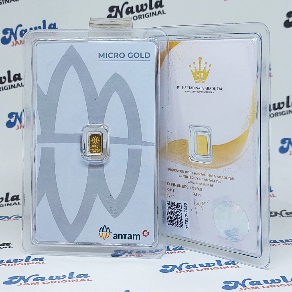 Antam 0.1 gram Micro Gold Premium Emas Murni 24 Karat Hartadinata x Antam Logam Mulia Emaskita