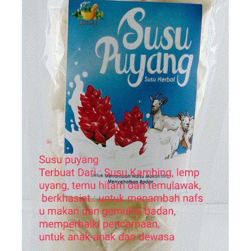 

SUSU GEMUK / SUSU KAMBING + LEMPUYANG Untuk menambah nafsu makan untuk anak-anak dan dewasa