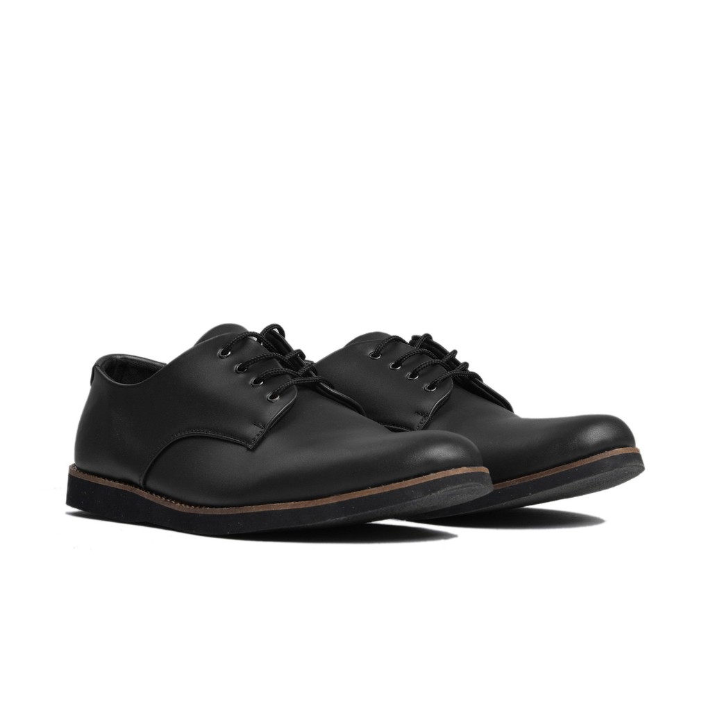 RUSH BLACK - Sepatu Pantofel Pria Kulit Formal Santai Kasual Kerja Kuliah Oxford - Pantopel