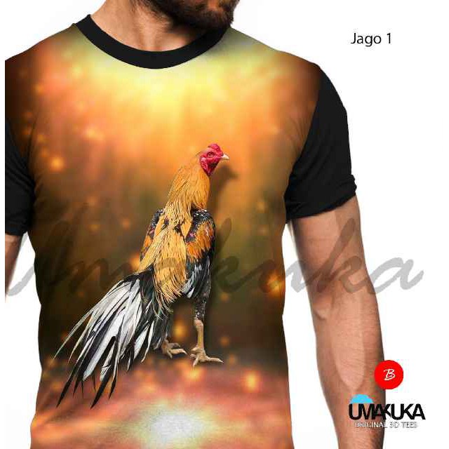 COD baju kaos 3d model ayam jago ayam adu tshirt jago 1 umakuka Fullprinting original keren murah