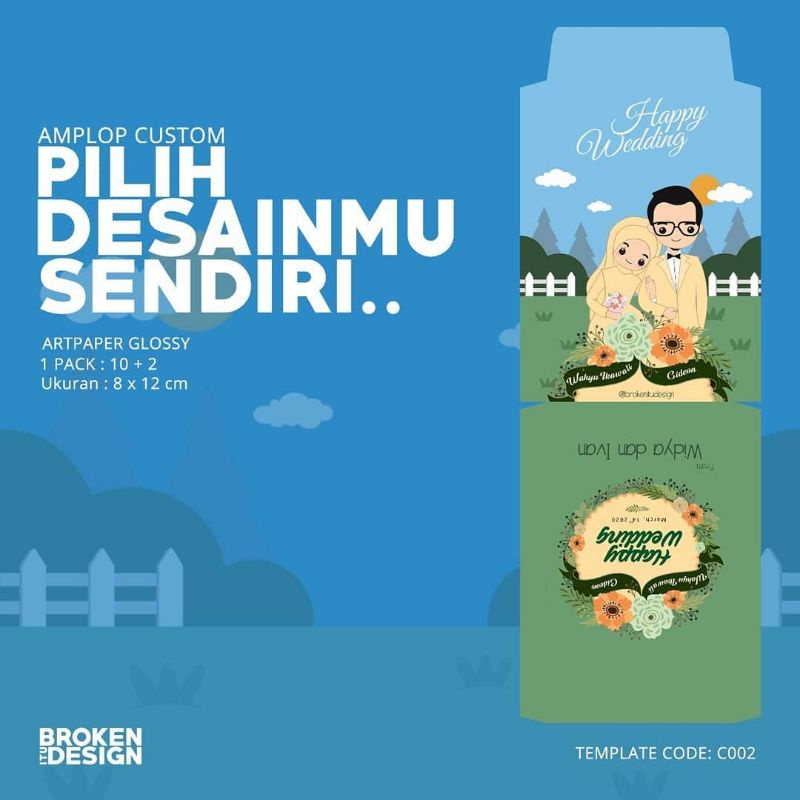 

Amplop Custom Wedding series C002