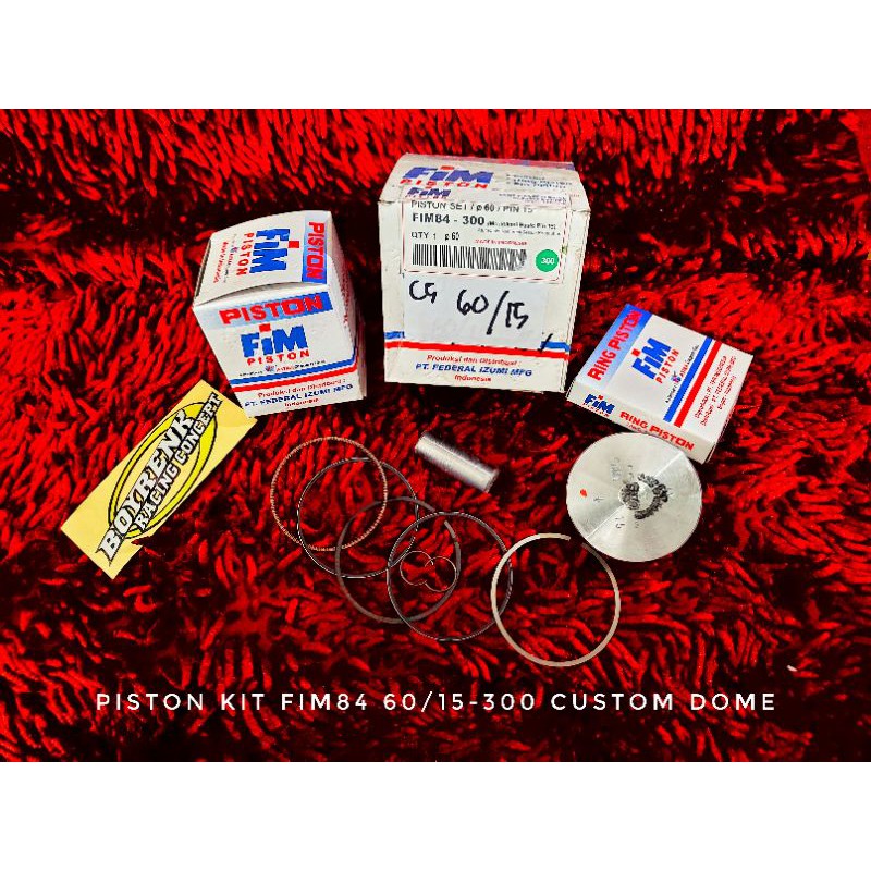 PISTON KIT FIM84 DIAMETER 60 PIN 15 CUSTOM DOME - BOYRENK RACING CONCEPT