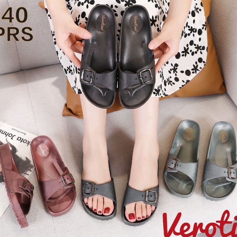 3.3 SALE Sandal Wanita Import KARIS  gesver / Sandal Jelly slip 2171C / Sandal Wanita Tali Gesper Strap Satu Sendal Slop Birkin Cewek Eva Madrid Phylon Ringan - Size 36 - 40