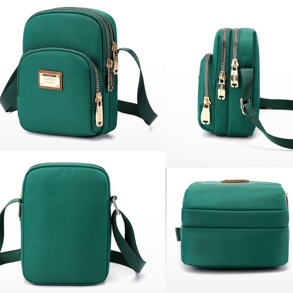 TAS SELEMPANG WANITA IMPORT KECIL ANTI AIR DORELL SLING BAG BRANDED MINI PREMIUM KEKINIAN CEWEK FASHION BATAM REMAJA HIJAU SIMPLE