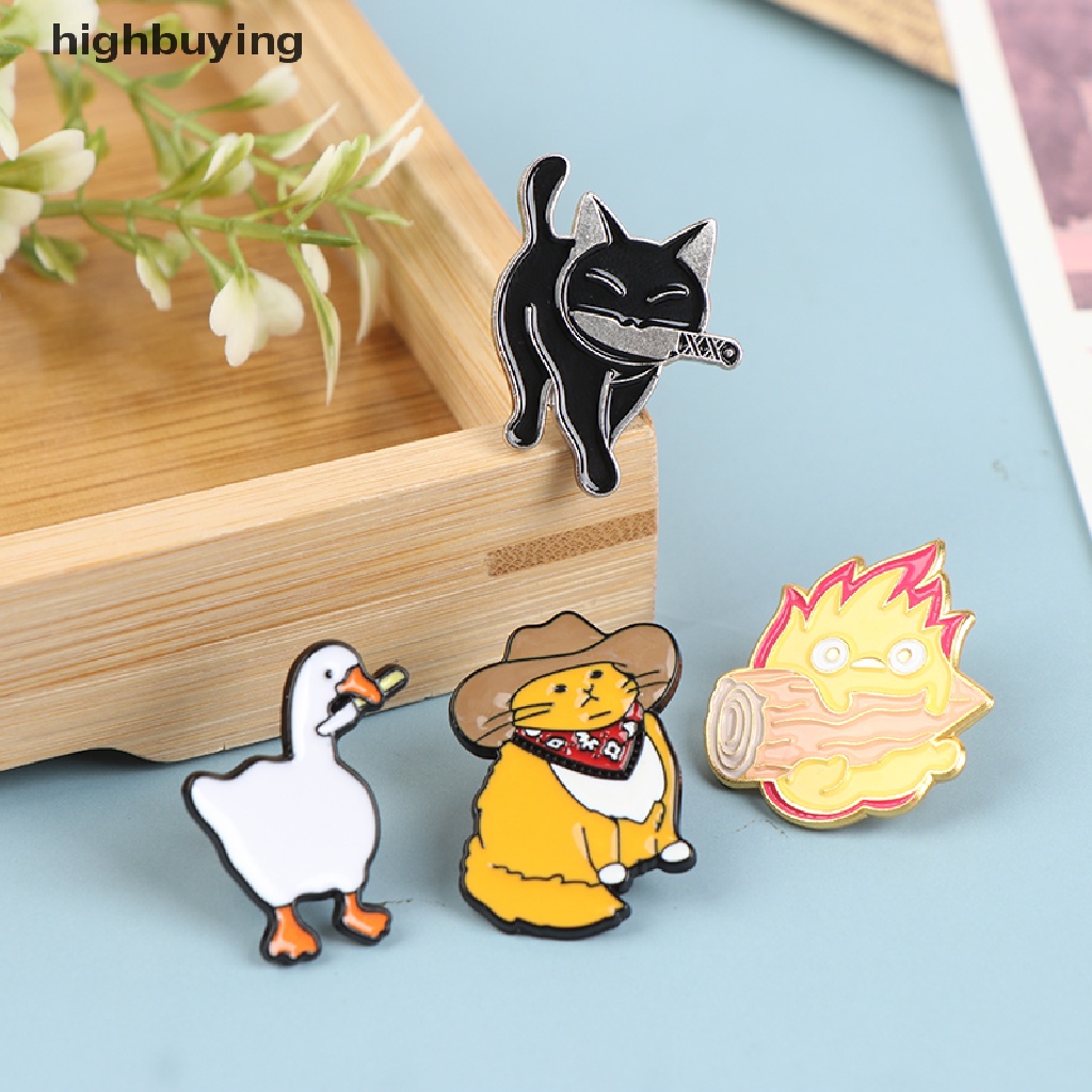 Hbid 4pcs Bros Pin Enamel Bentuk Kartun Lucu Untuk Aksesoris Jakettas Ranselkemejakerah