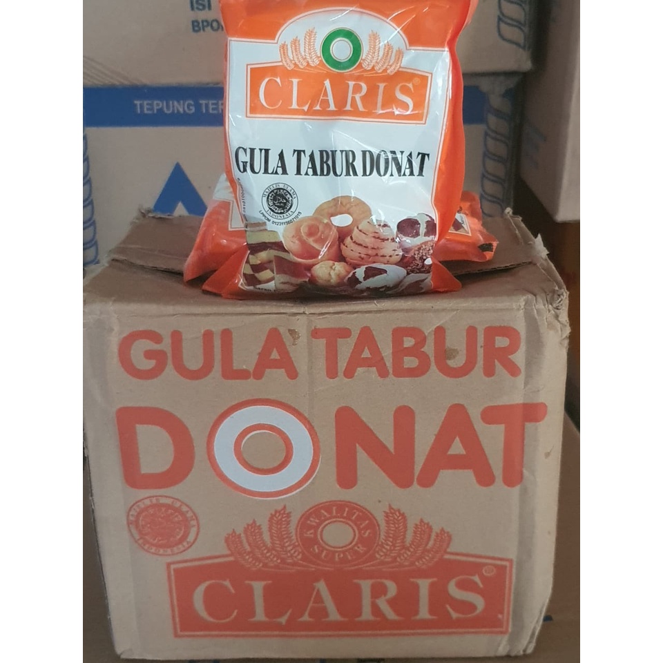 

gula tabur donat claris kemasan 250gr, 1 karton isi 16pcs