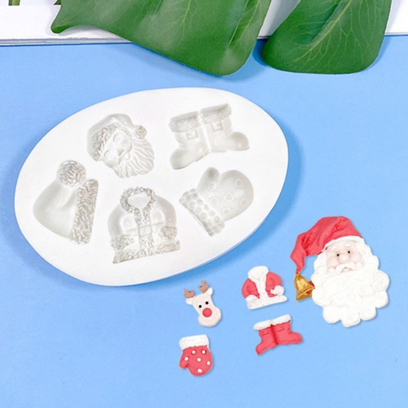 Cetakan Fondant Kue / Cokelat Bentuk Santa Claus Natal Bahan Silikon