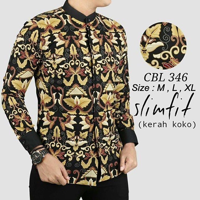KEMEJA BATIK PRIA SLIM FIT / BAJU KOKO PRIA BATIK CBL346