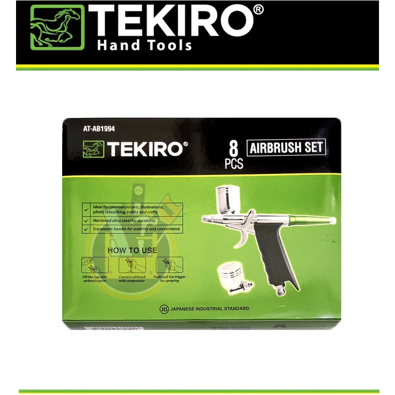 TEKIRO Air Brush Set 8 pcs 0.3 MM 7cc &amp; 10cc / Spet Cat Lukis Pistol Paint Brush Alat Semprot Cat