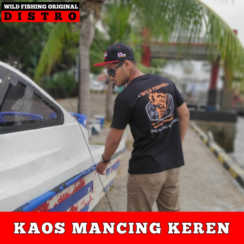 Kaos Mancing Lengan Pendek, kaos distro, baju mancing keren, baju wild fishing