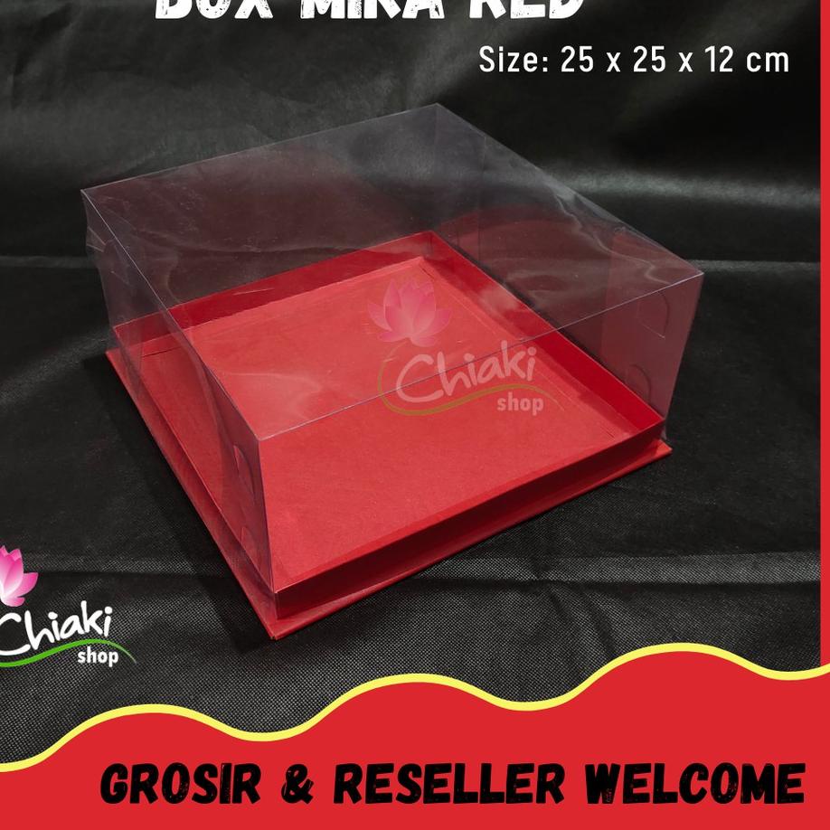 

➹ Box Mika ALAS MERAH 25 x 25 x 12 Cupcake isi 9 Cake Pudding Tart Dus RED Karton Tebal Chiaki Kotak ➾