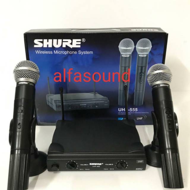 Mic Wireless Shure UHF 555 Pegang Microphone UHF555