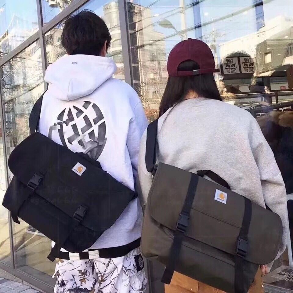 Carhartt Tas messenger tahan air, tas sekolah tas messenger berkapasitas besar klasik