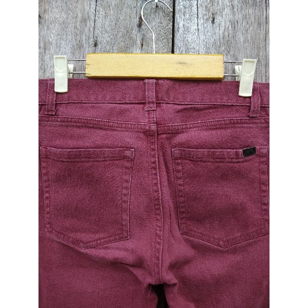 vans jeans slim fit maroon merah bata size 27 second original
