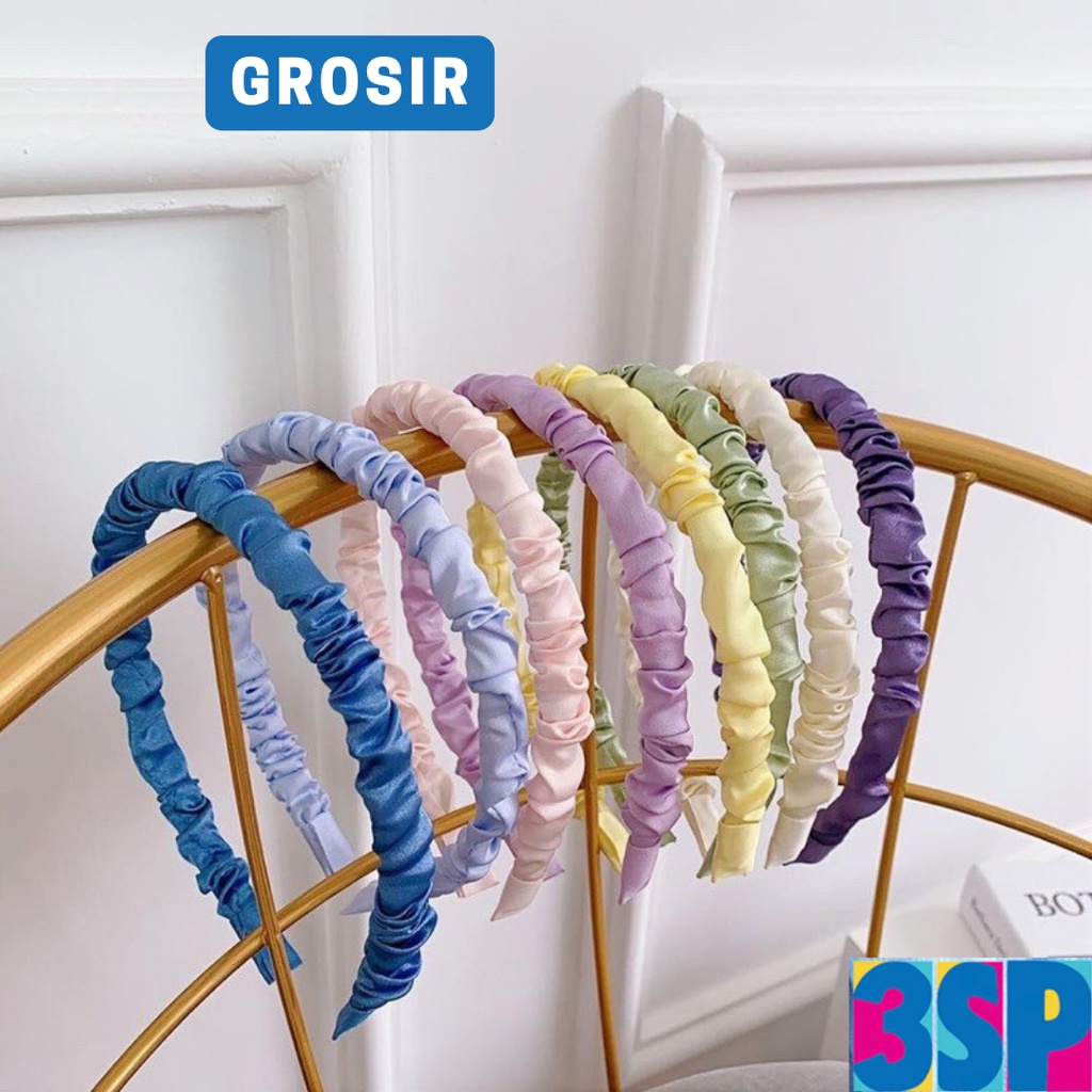 3SP | ART34 Bando Kerut Scrunchie Polos Fashion Korea Headband Ruffle Puff Import Murah