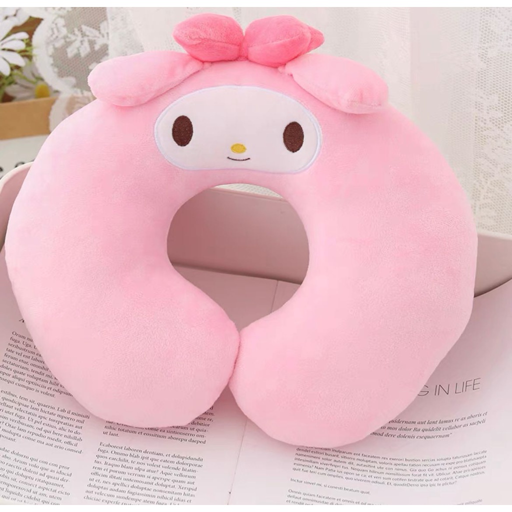 BANTAL LEHER CINNAMOROLL MELODY PURIN HELLO KITTY KUROMI NECK PILLOW TRAVEL FASHION IMPOR