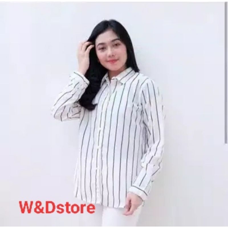 TERMURAH!!! W&amp;D KEMEJA SALUR BAJU KEMEJA MURAH BAJU ATASAN WANITA TERBARU BAJU SALUR LENGAN PANJANG