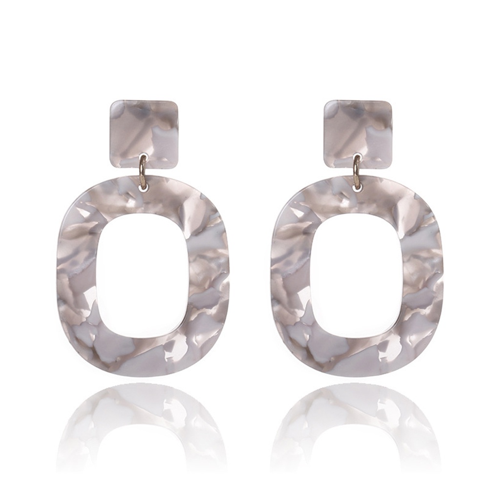 Hu Hu Hu Hu Hu Alat Bantu Pasang Kacamata♡ Anting Stud Bentuk Lingkaran Geometris Model Hollow Untuk Wanita