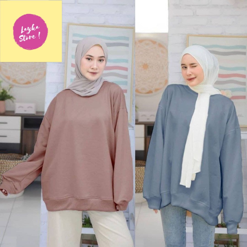 BASIC SWEATER BIG SIZE XXL OVERSIZE | SWEATER WANITA OVERSIZE | SWEATER BASIC POLOS