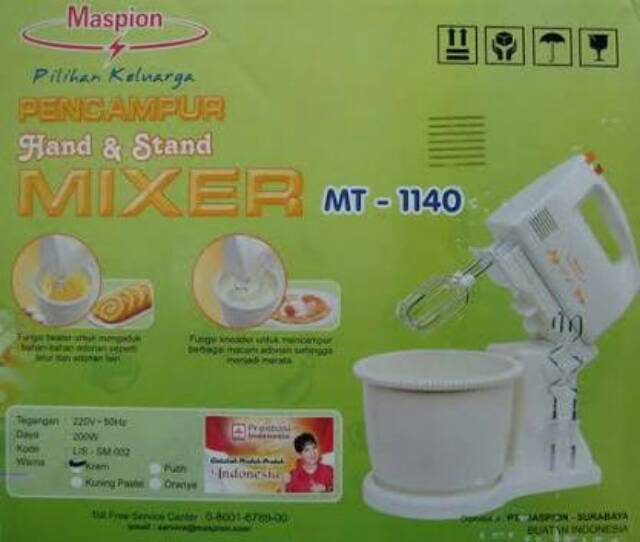 Maspion Hand &amp; Stand Mixer MT1140 - mt 1140 maspion