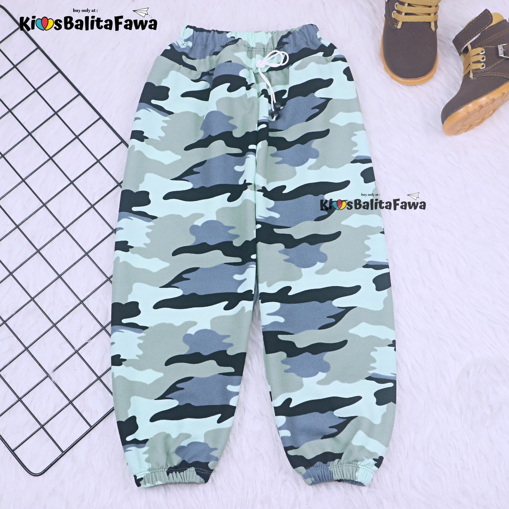 Jogger Loreng uk 5-12 Tahun / Celana Joger Panjang Motif Abri Anak Laki Perempuan Pants Adem Murah