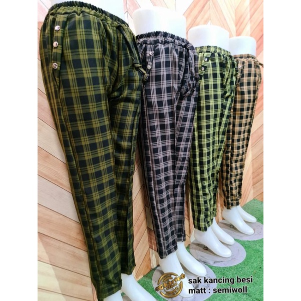 Celana kotak / celana semiwoll / zara pants / baggy stik balik / bahan semi woll