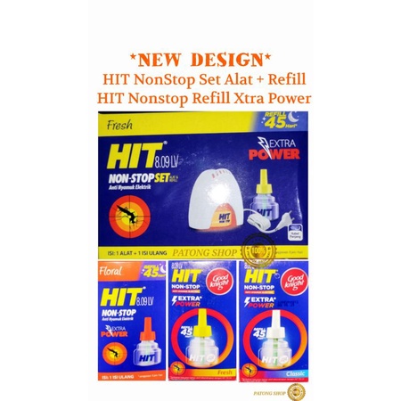 HIT Nonstop Expert Set Elektrik gratis Refill &amp; Hit Expert Refill obat nyamuk cair