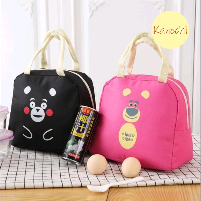 Tas Bekal Makan Cooler Lunch Bag Sekolah Travel Motif karton