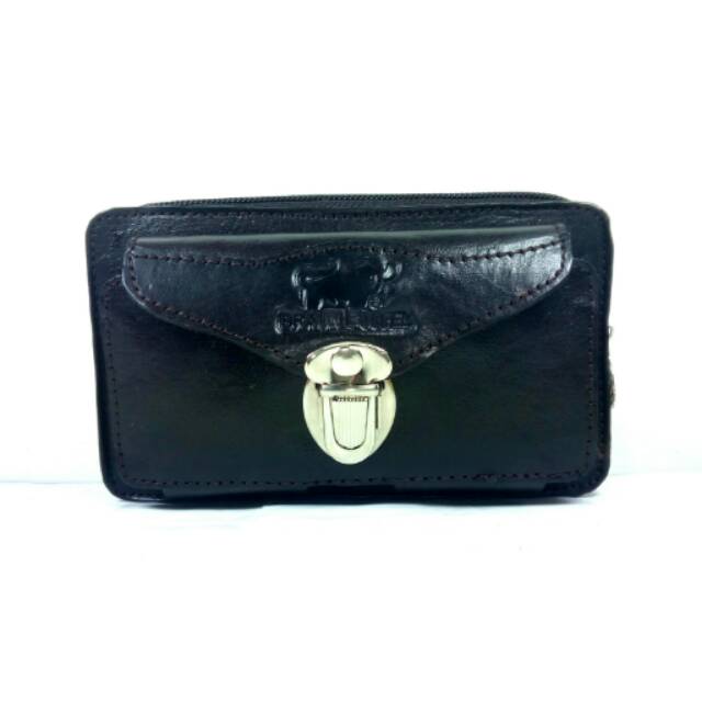 Sarung HP Dompet HP Kulit Asli 5 inchi Dobel Model Lanscape/ Tidur
