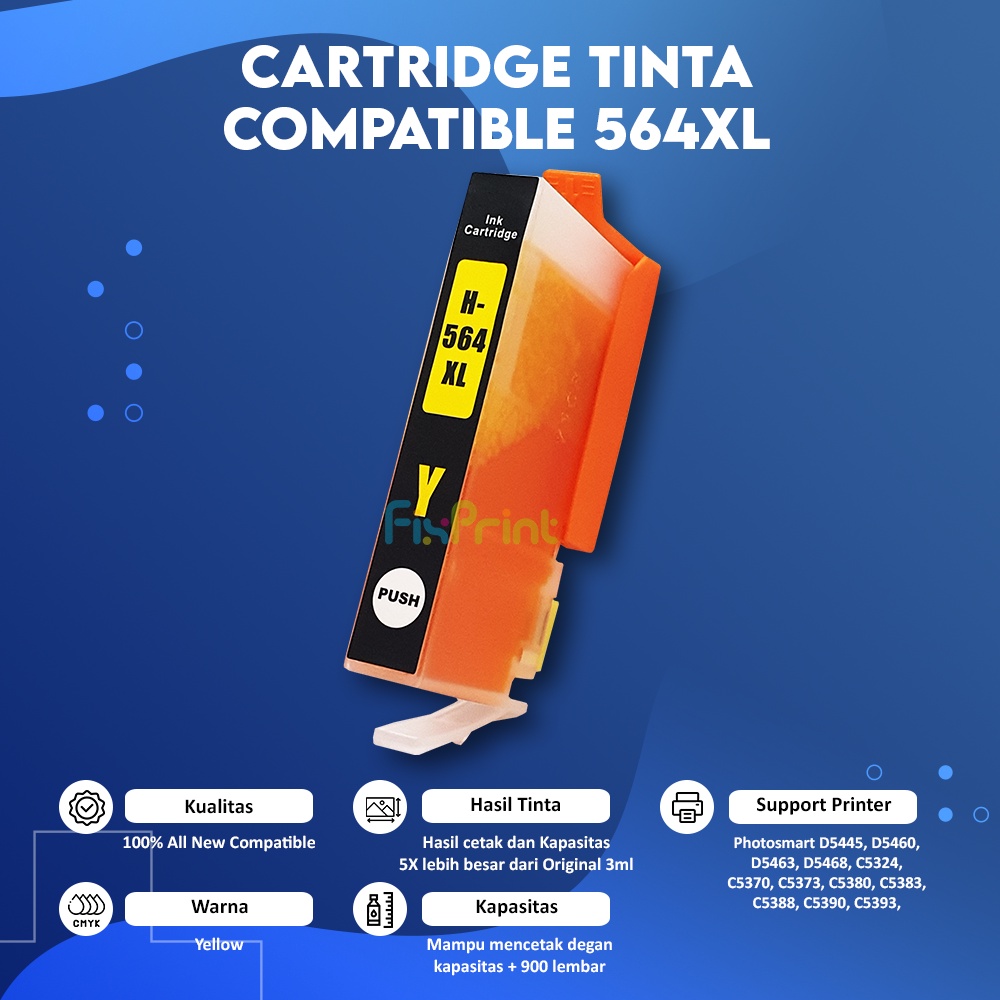 Cartridge Compatible 564XL CMYK Printer XP Photosmart D5445 D5460 C5324 D7560 Premium C309 C310 Station C510a Plus B209a Officejet 4610