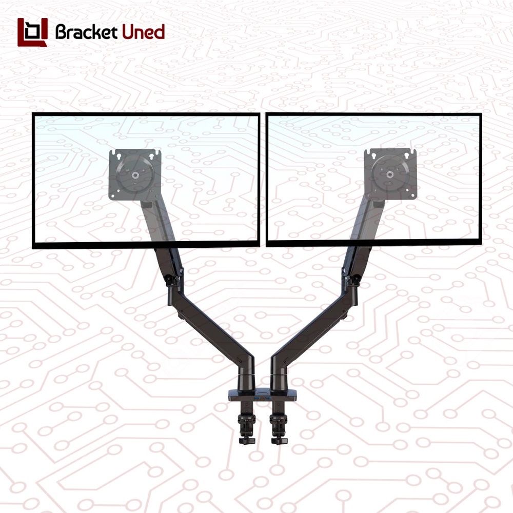 Bracket Monitor 22 - 32 inch Ultrawide Dual Arm Monitor Braket Monitor Ukuran Lebar 2 Lengan North Bayou Model F195A