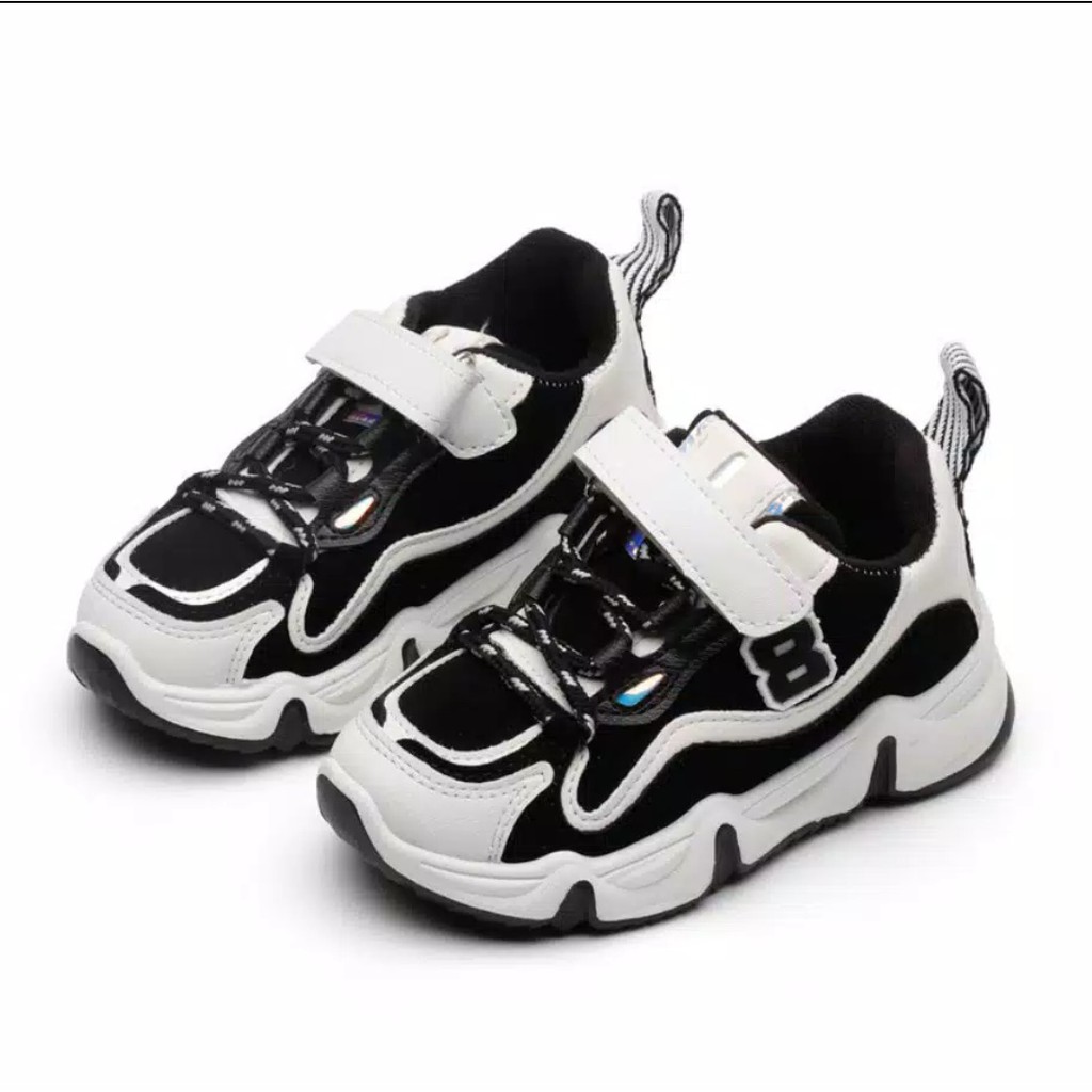 Sepatu Anak INFINITY BLACK Sneakers Anak Usia 3-8 Tahun