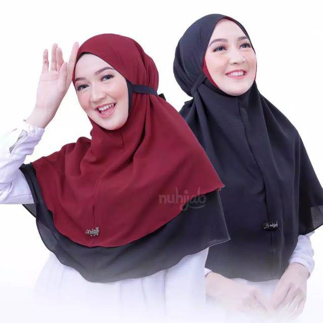 BERGO ZAKIA JILBAB INSTAN 2 LAYER DIAMON / BERGO MARYAM BOBAL / BERGO MARYAM TERMURAH