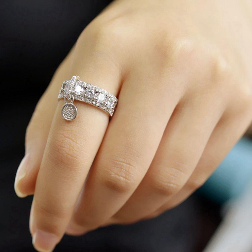 Cincin Tunangan LILY Kristal Anniversary Vintage Berkilau AAA Zircon