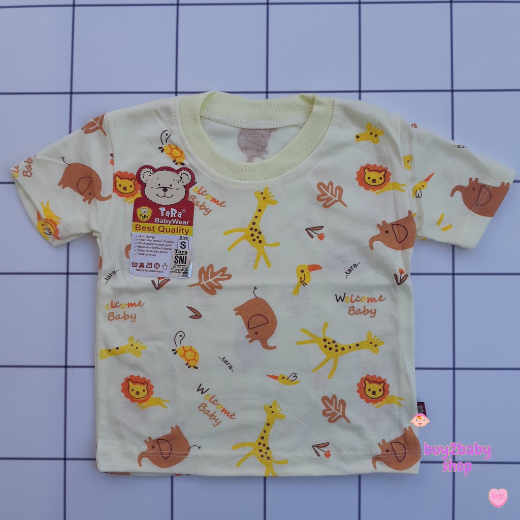 Kaos oblong bayi lengan pendek Tara Baby Size S, M, L Isi 1 PCS